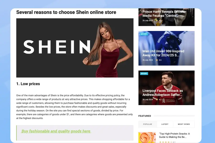 Monetize commerce content 
